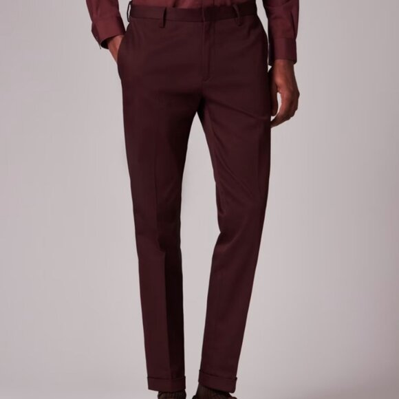 Paul Smith Slim-Fit Burgundy Cotton-Stretch Chinos Size 36 - Picture 1 of 8